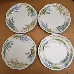 Mikasa Botanical Bouquet Lot Of 4 Salad Dessert Plates  8.5"